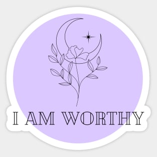 Affirmation Collection - I Am Worthy (Purple) Sticker